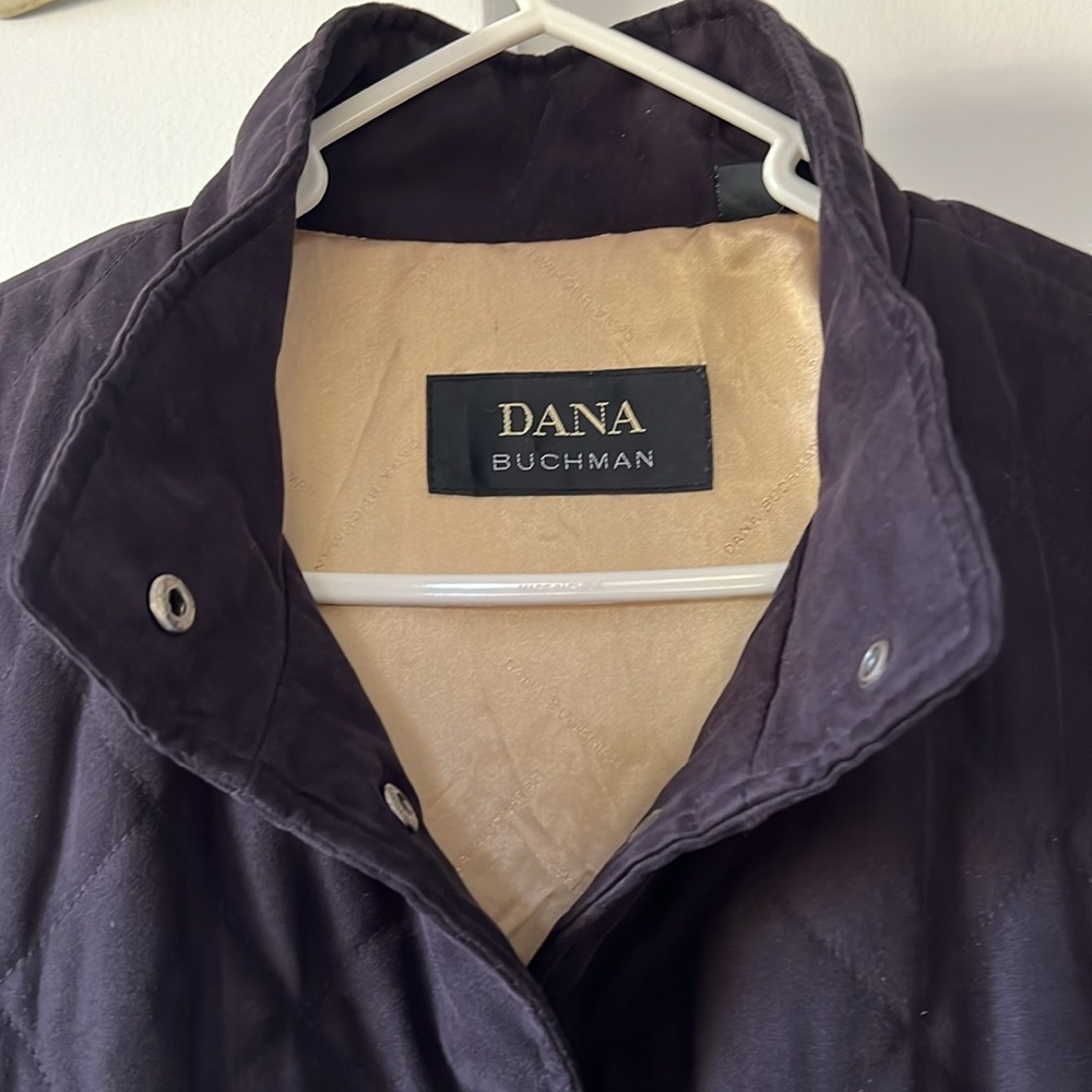 Dana Buchman Women’s Black Jacket Size L Quilted Car Coat Inside Pockets Lined - Picture 2 of 6